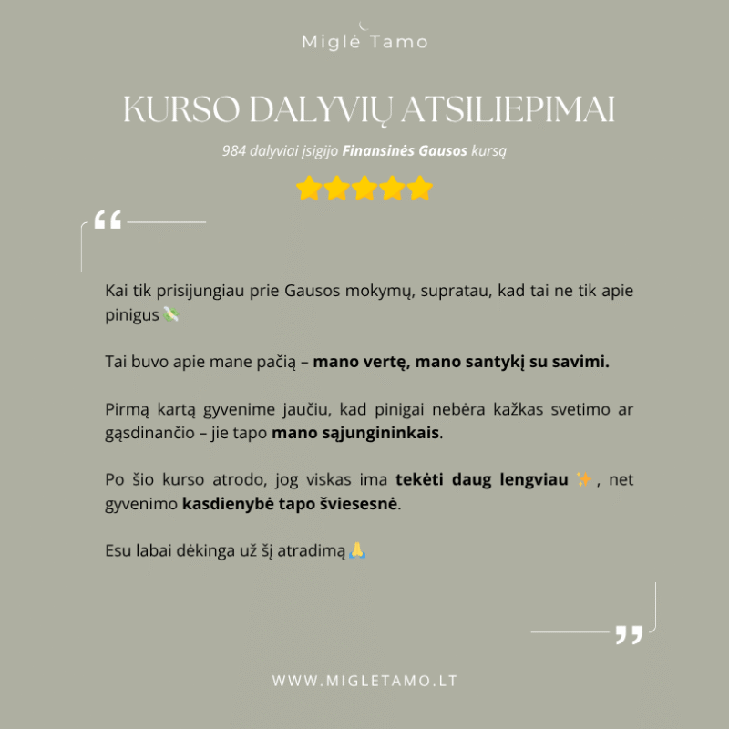 gausos kursas kursai