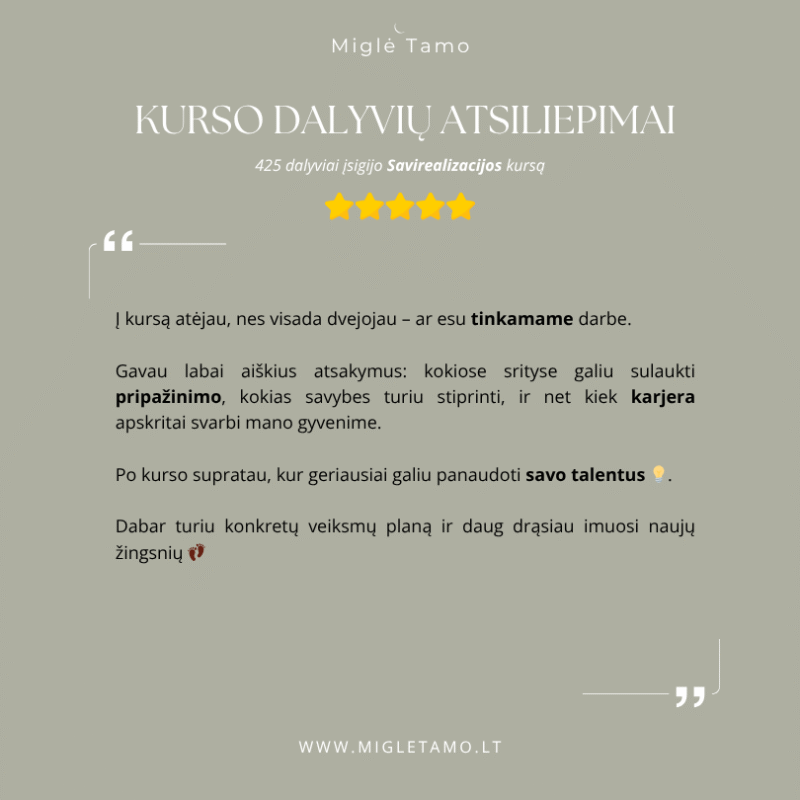 savirealizacija (3) kursai
