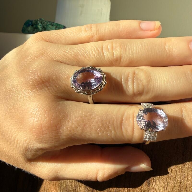 Sidabrinis rankų darbo žiedas su ametistu – 10 × 14 mm – nuotrauka 7 Sidabrinis rankų darbo žiedas su ametistu – 10 × 14 mm – papuošalo detalės