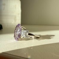 Sidabrinis rankų darbo žiedas su ametistu – 10 × 14 mm, vienetinis žiedas Nr. 2